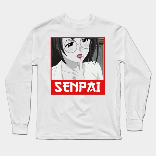 Anime girl senpai word from anime and manga anime girl lips on Long Sleeve T-Shirt by eyoubree